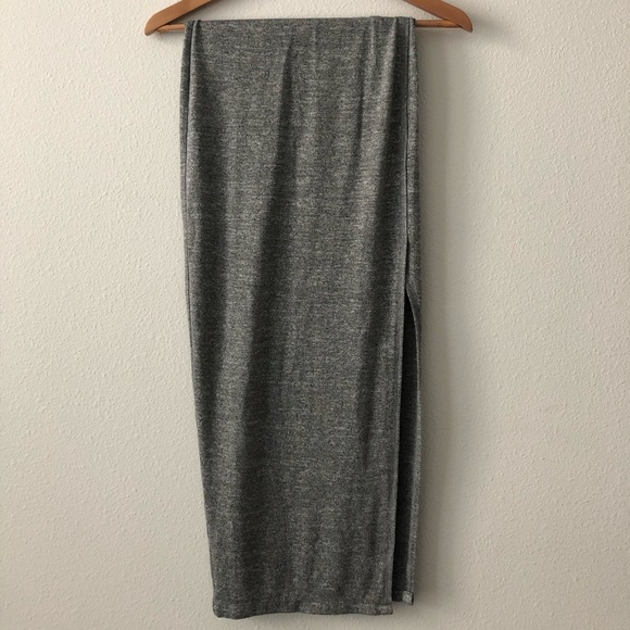 Grey Fitted Maxi Skirt - Picture 2 of 2